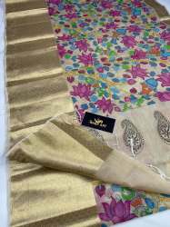 Kanchi Border Digital Printed Chanderi Kota Saree