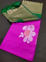 Ladies Stylish semi silk saree with blouse