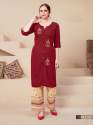  Rayon kurti with Foil Print Palazzo Set thumb 3