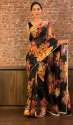  Ready-To-Wear Printed Viscose Georgette Saree thumb 1