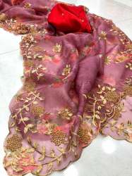 Soft pure organza embroidery sarees