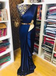 Stylish Satin Silk Saree with Banarasi Blouse