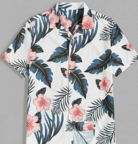 Floral Print Half Sleeve Mens Shirt 