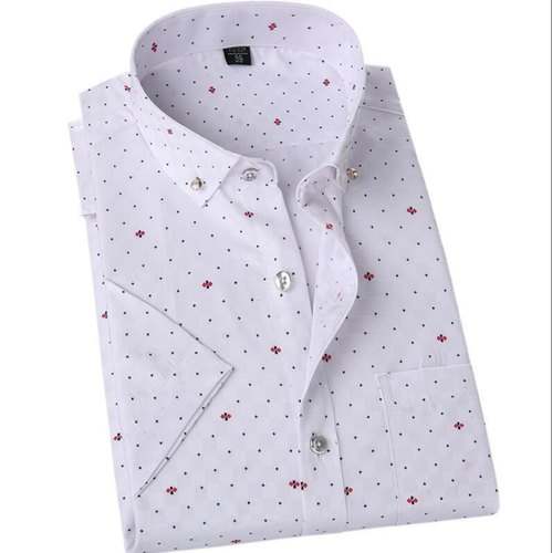 White Dotted Printed Shirt by Meharban traders and manufacturer