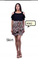 Floral Print Lycra Cotton Ladies Skirt