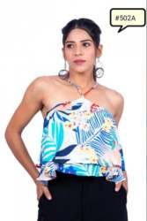 Off Shoulder Multi Color Fancy Top For Ladies 