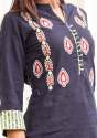 Misskurti Blue Cotton Embroidery Kurta & Palazzo thumb 2