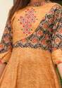 Misskurti Orange Rayon Embroidered Flared Kurti thumb 2
