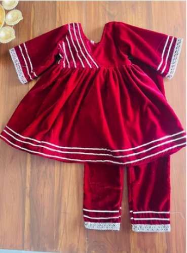 Kids Girls Velvet Anarkali Suits