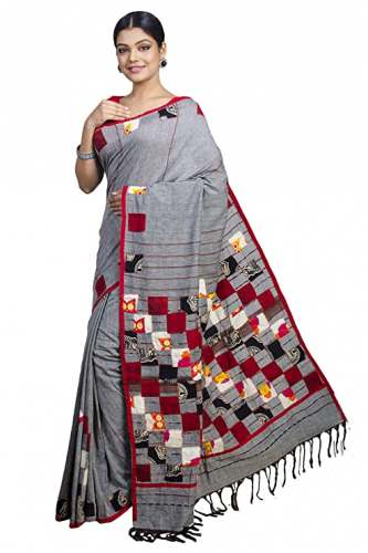 Get Tant Ghar Cotton Gurjari Saree For Women by Tant Ghar