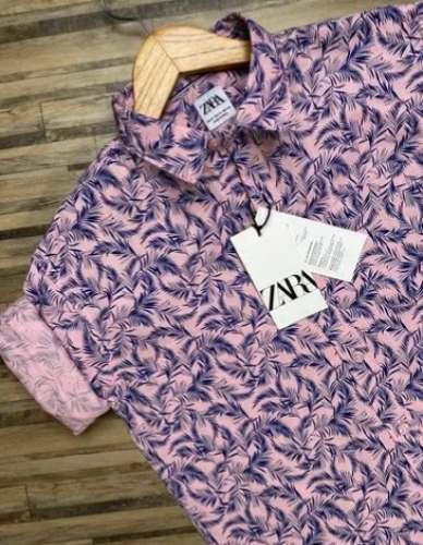 Collar Neck Printed Cotton Shirt 