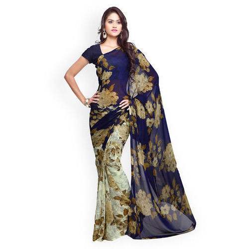 Casual Floral Print Saree for Ladies by Geeta Saree House