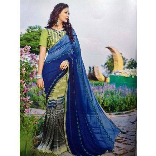 Casual Georgette Printed Saree by Vimal by Geeta Saree House