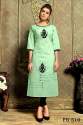 Aplic work Fancy khadi kurti thumb 12