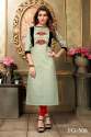 Aplic work Fancy khadi kurti thumb 6