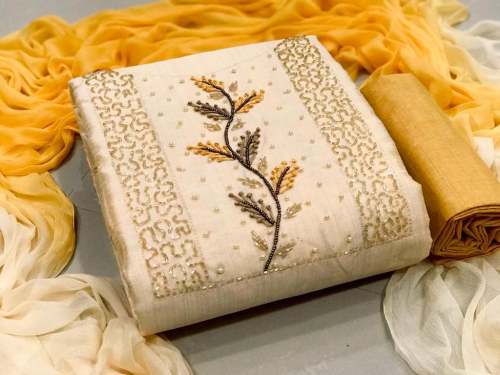 Chanderi Unsticthed Dress Material 