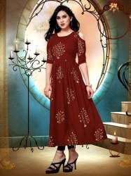 Foil Printed Rayon Kurti 