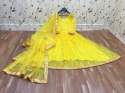 Party wear Yellow Readymade Anarkali Suit thumb 3