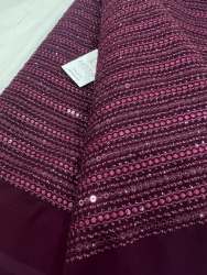 Wine Heavy Embroidery Georgette Fabric