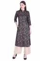 Cotton Black Kurta with Golden Ethnic Prints thumb 1