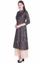 Cotton Black Kurta with Golden Ethnic Prints thumb 2