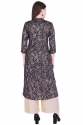 Cotton Black Kurta with Golden Ethnic Prints thumb 3