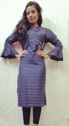 PFM Rayon kurti for women Blue