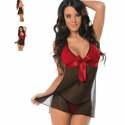 IGNOTO Babydoll Nightwear For Women (159BLK-RED) thumb 1