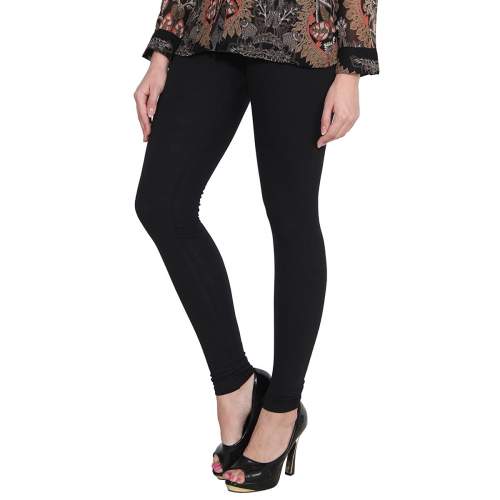 Premium Churidar Ankle Length Leggings LG-PLN-BLK