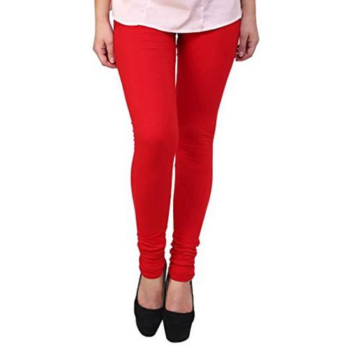 Premium Churidar Ankle Length Leggings(LG-PLN-RED) by KATIYAR ENTERPRISES