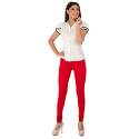 Premium Churidar Ankle Length Leggings(LG-PLN-RED) thumb 3