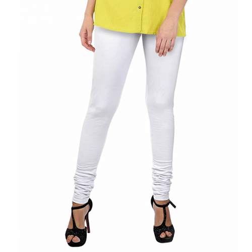 Premium Churidar Ankle Length Leggings(LG-PLN-WHT) by KATIYAR ENTERPRISES