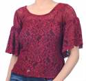 Cute Lace Maroon Top thumb 1