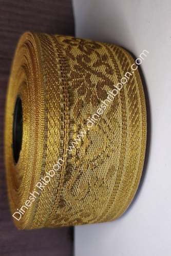 1.50-inch-Jacquard-lace-GoldByGold-16mtr by Dinesh Ribbon
