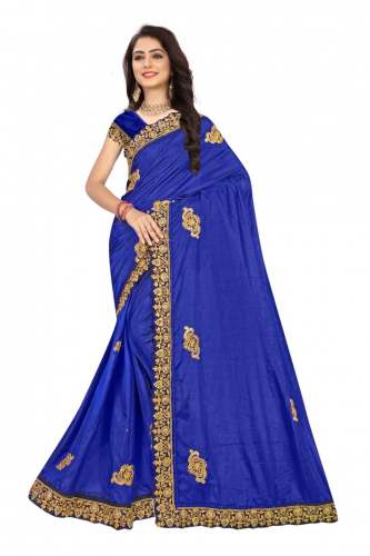 Sana Silk Embroidery Saree, & Stone Work by Shreeji International