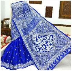 Pure silk Printed Kantha Saree