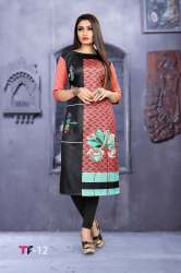 Women's Crepe Printed Straight Cut Kurti TF-12