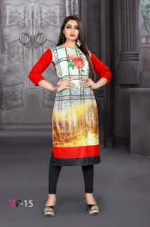 Women's Crepe Printed Straight Cut Kurti TF-15