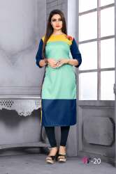 Women's Crepe Printed Straight Cut Kurti TF-20