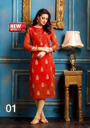 Reyon Gold Print Kurtis