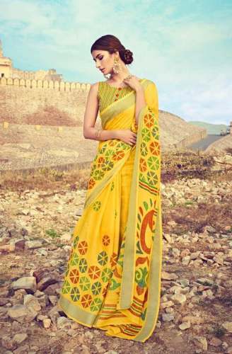 Designer Linen Saree For Ladies