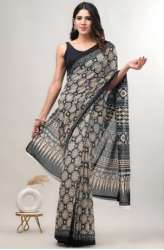  Natural printed hand block saree