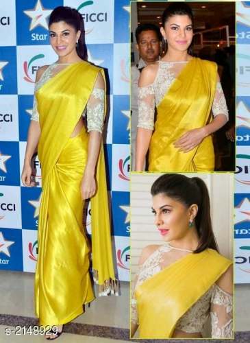 Jacqueline yellow saree by FashionFevr