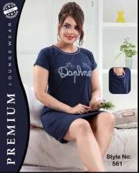 Printed Half Sleeve Cotton Short Nighty