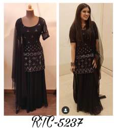 Black Party wear Sharara Suit 