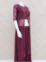 Wine Color Georgette Indo western Lehenga  thumb 1