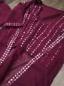 Wine Color Georgette Indo western Lehenga  thumb 2