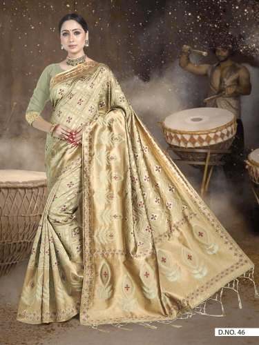 Designer Muslin Silk Saree by Poonam Textile