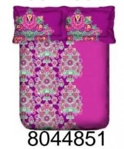 Floral Printed Pink Bed sheet by Shivam Handloom