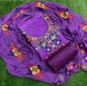 Chanderi Silk Dress Material With Aari Work thumb 1